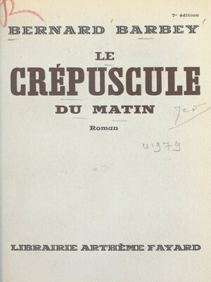 cover image of Le crépuscule du matin